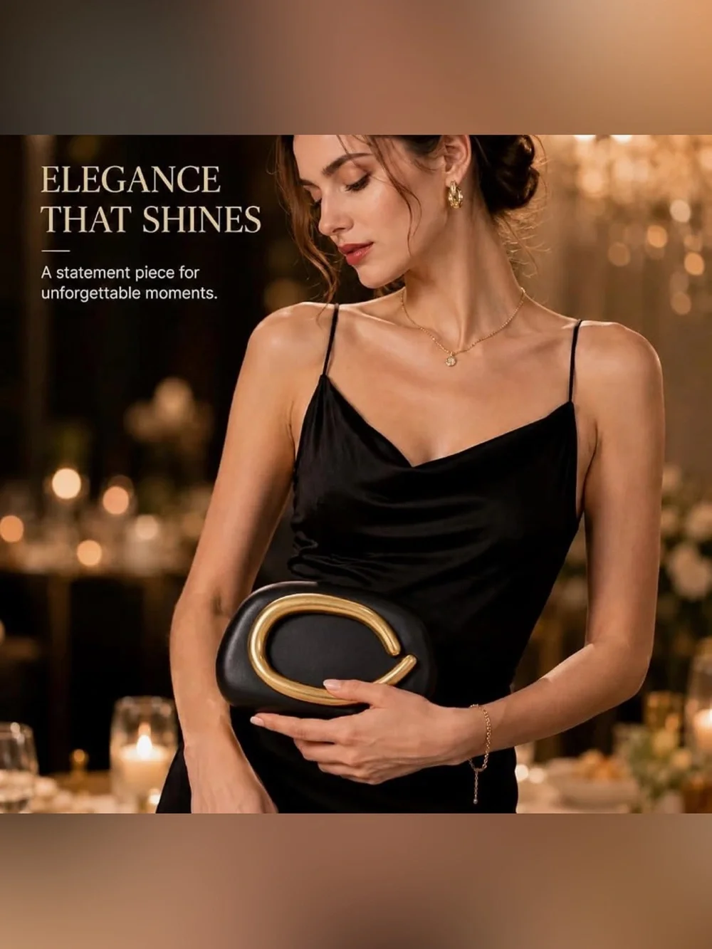 Elegant  Clutch Purses/Handbag Formal Events BLACK NIB